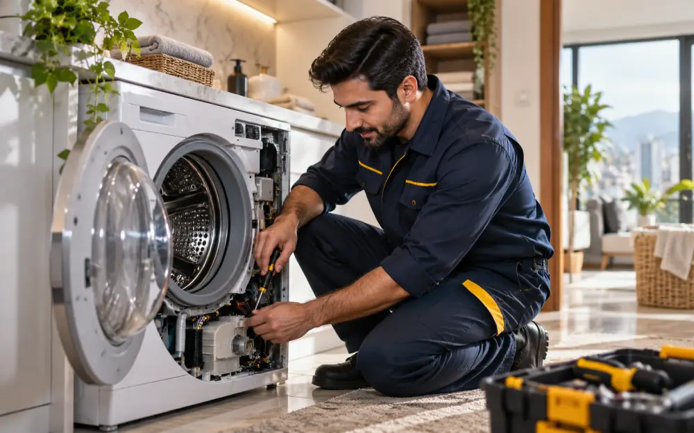 تعمیر ماشین لباسشویی توسط تعمیرکار در منزل